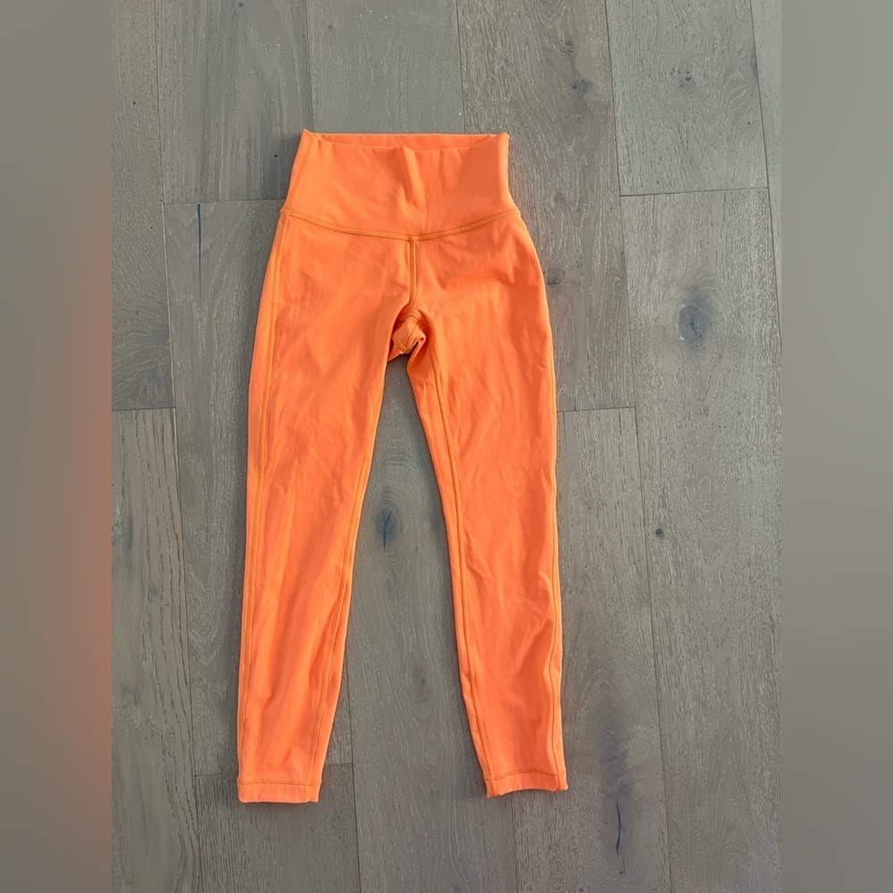 Lululemon Bright Orange High Waisted Wonder Under Leggings size 4 - Picture 2 of 8